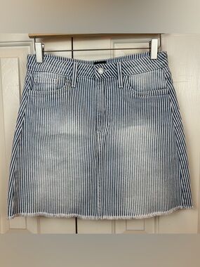 Just Black Striped Jean Skirt
